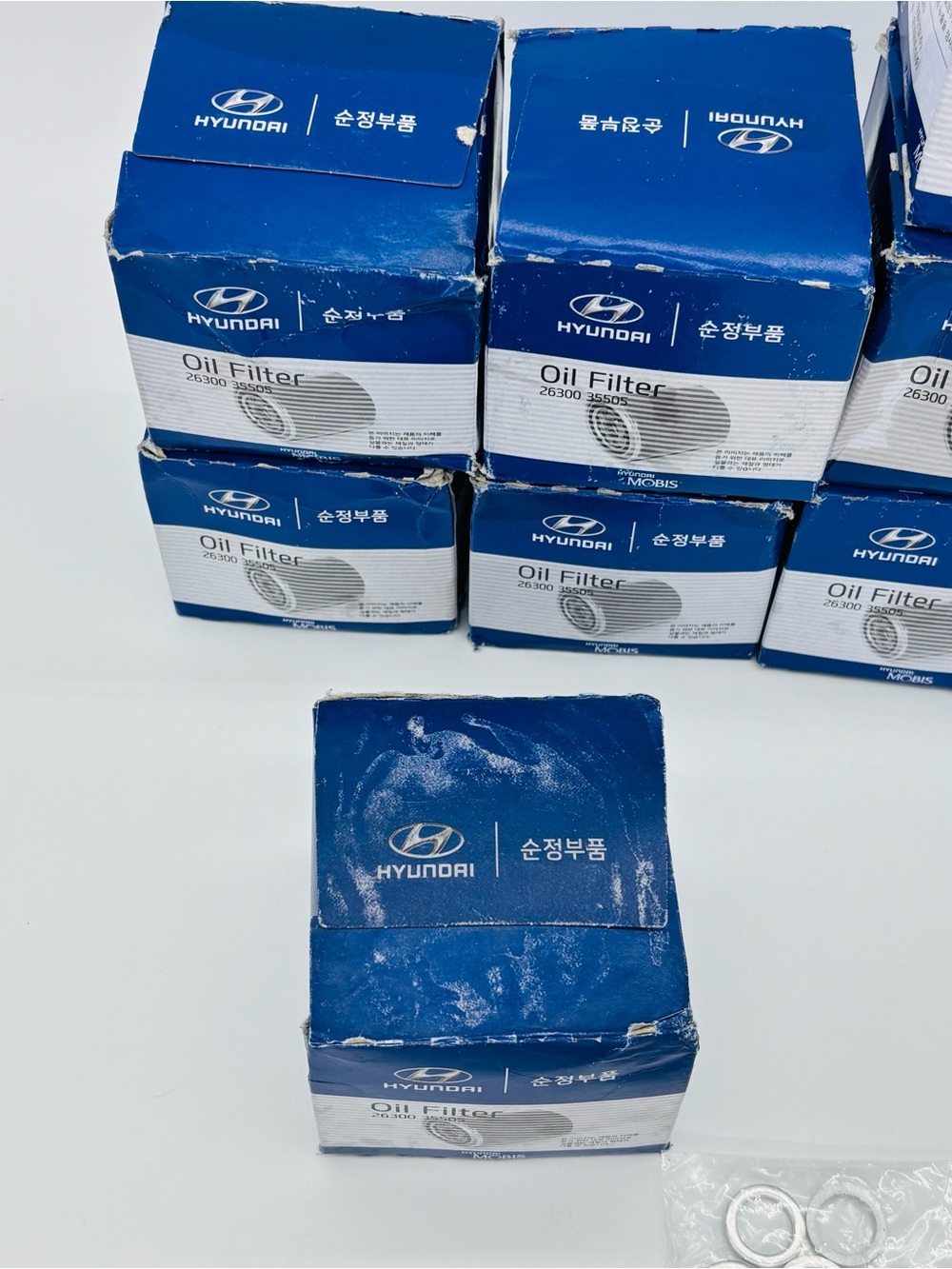 10 Genuine OEM Hyundai Kia Oil Filters 26300-35505 Mobis Washers Gaskets Lot Set - Picture 15 of 16